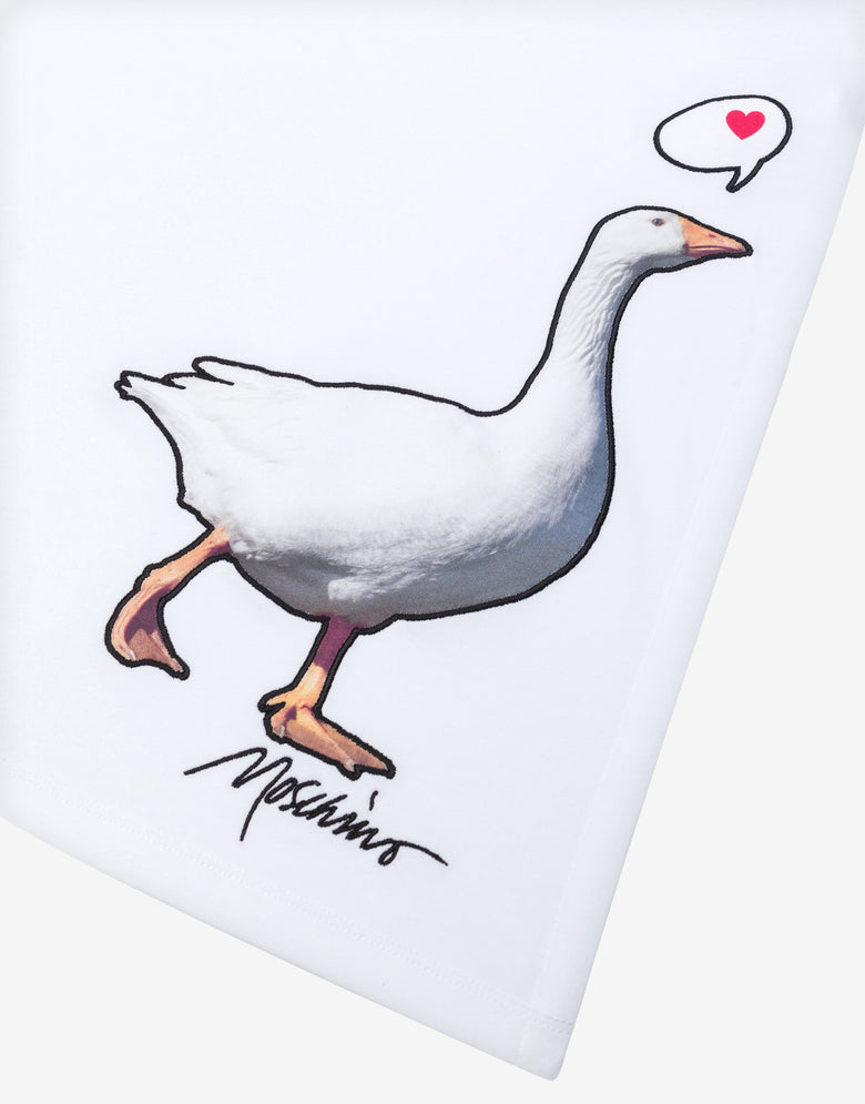 Cotton interlock dress Goose White Moschino 2