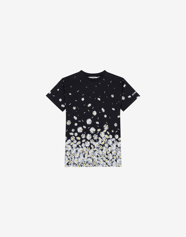 Cotton interlock dress Daisies Black Moschino 0