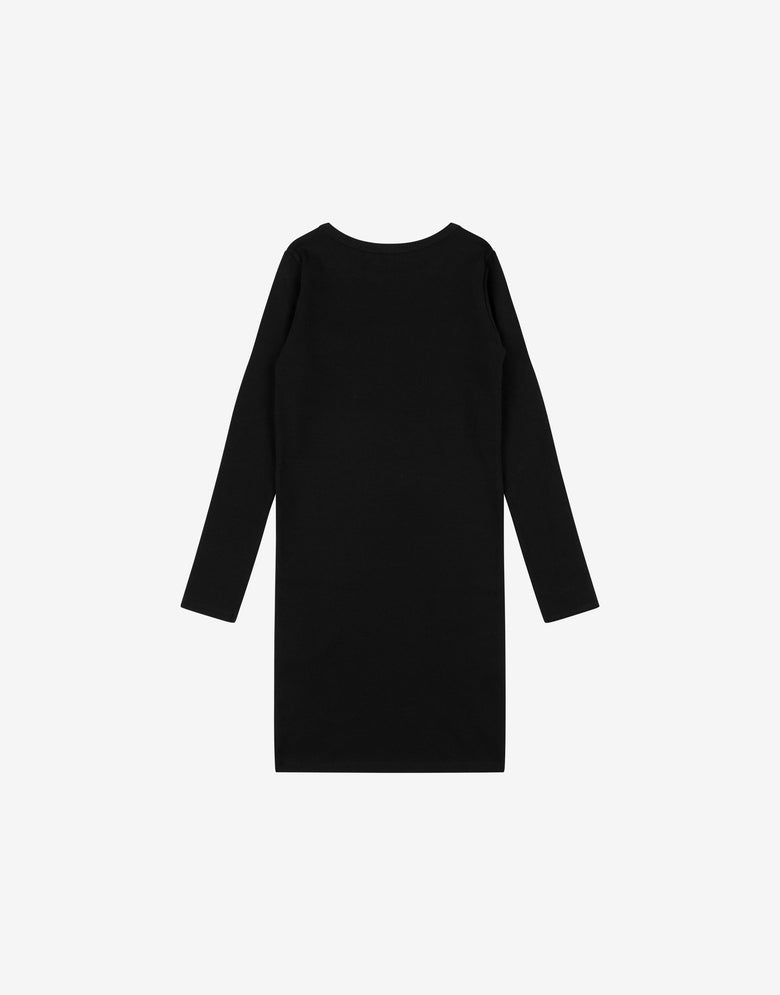 Laurel Crown cotton rib dress Black Moschino 1