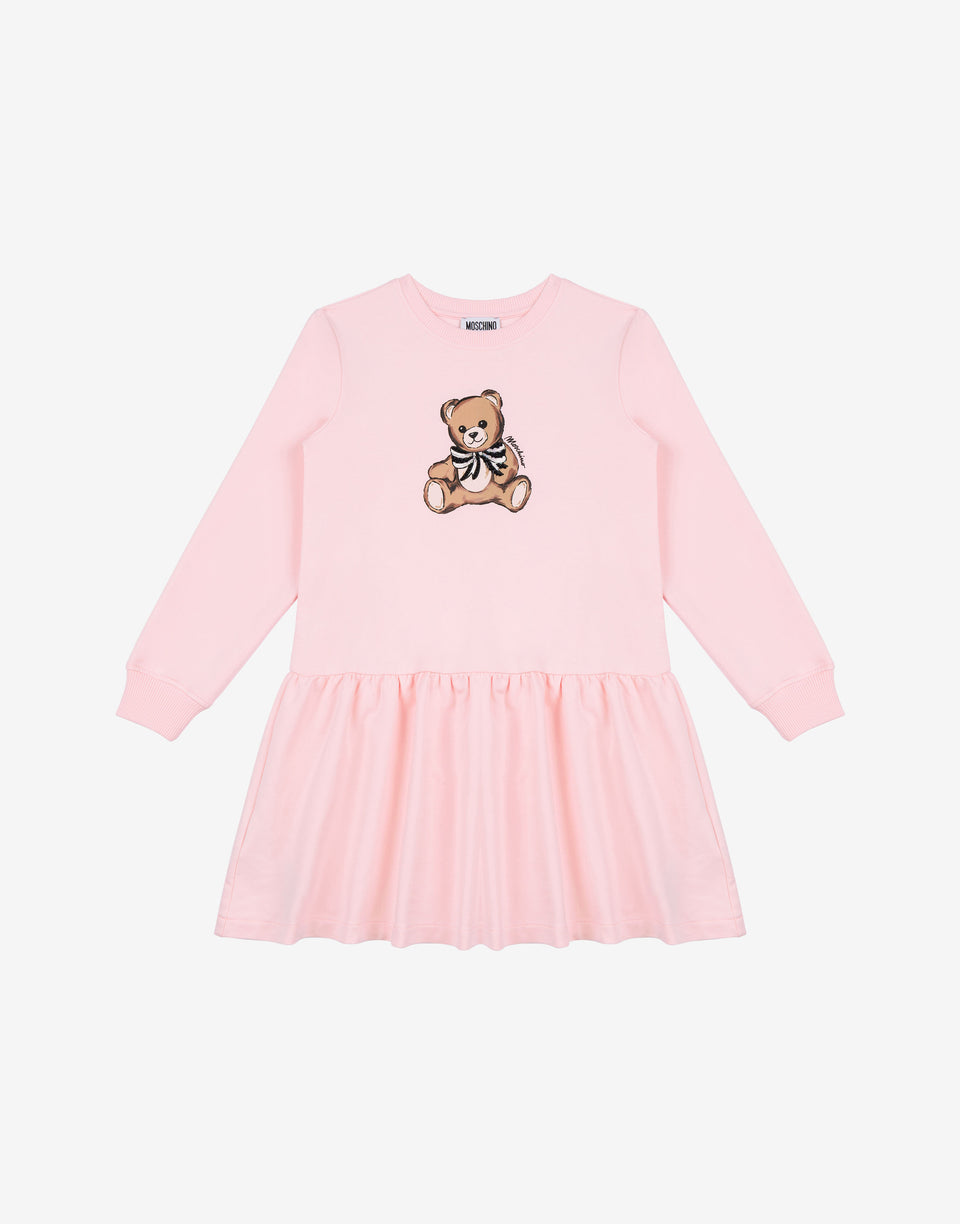 Moschino Teddy Bear Cotton Plush Dress Confetti pink Moschino 0