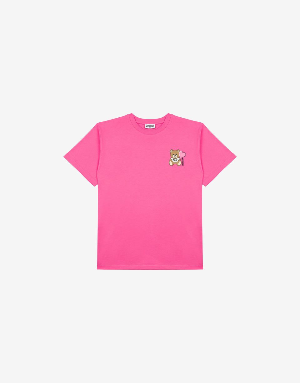 Maxi cotton T-shirt Teddy Bear Pink Moschino 0