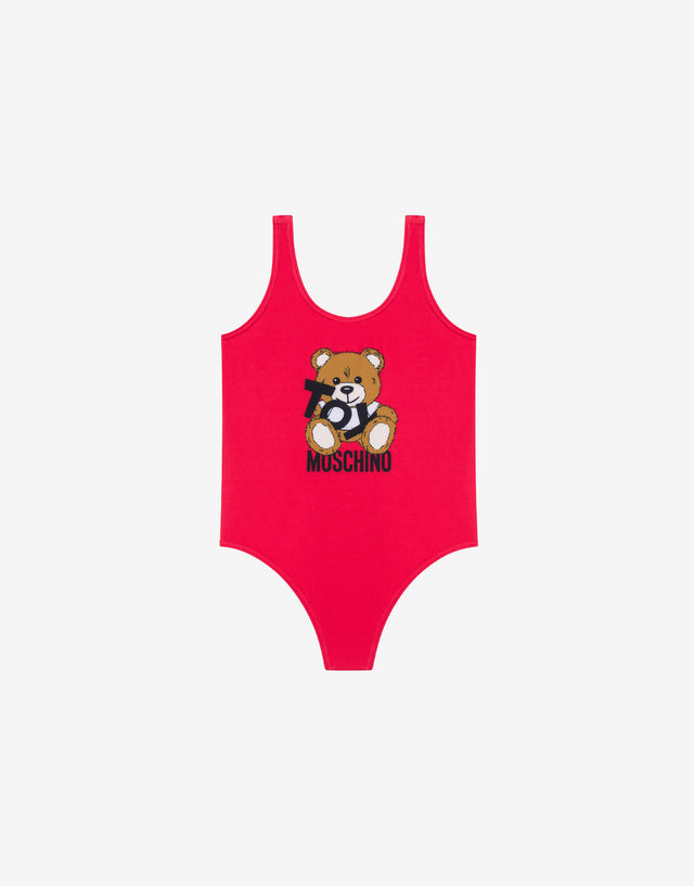 Lycra one-piece swimsuit Teddy Bear Red Moschino 0