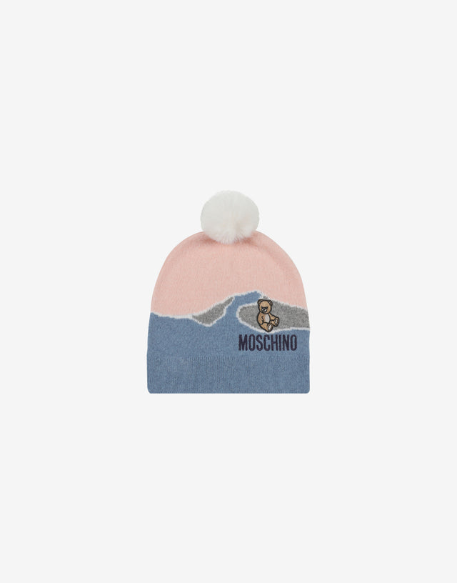 羊毛混纺提花帽 糖果粉色 Moschino 0