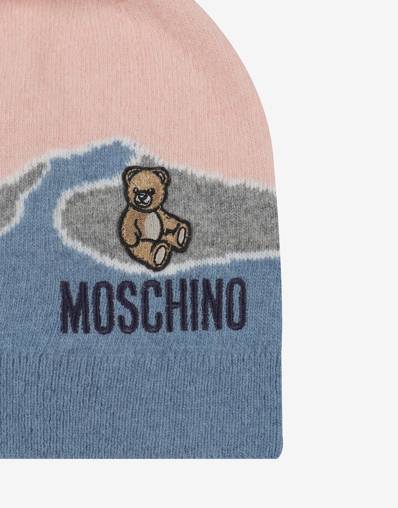 羊毛混纺提花帽 糖果粉色 Moschino 2