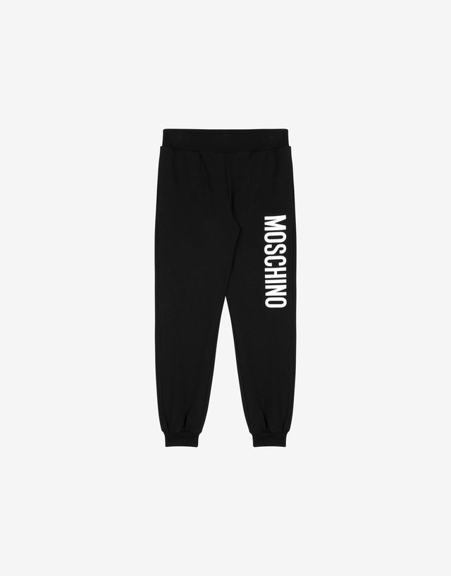 Logo Print绒面慢跑裤 黑色 Moschino 0