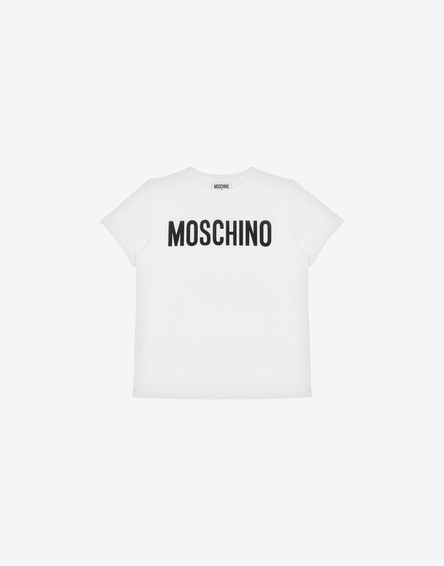 Logo Print jersey T-shirt White Moschino 0