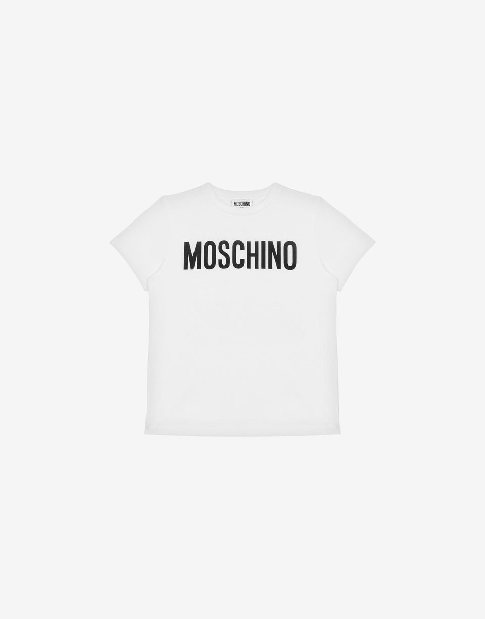徽标印花平纹针织 T 恤 白色 Moschino 0