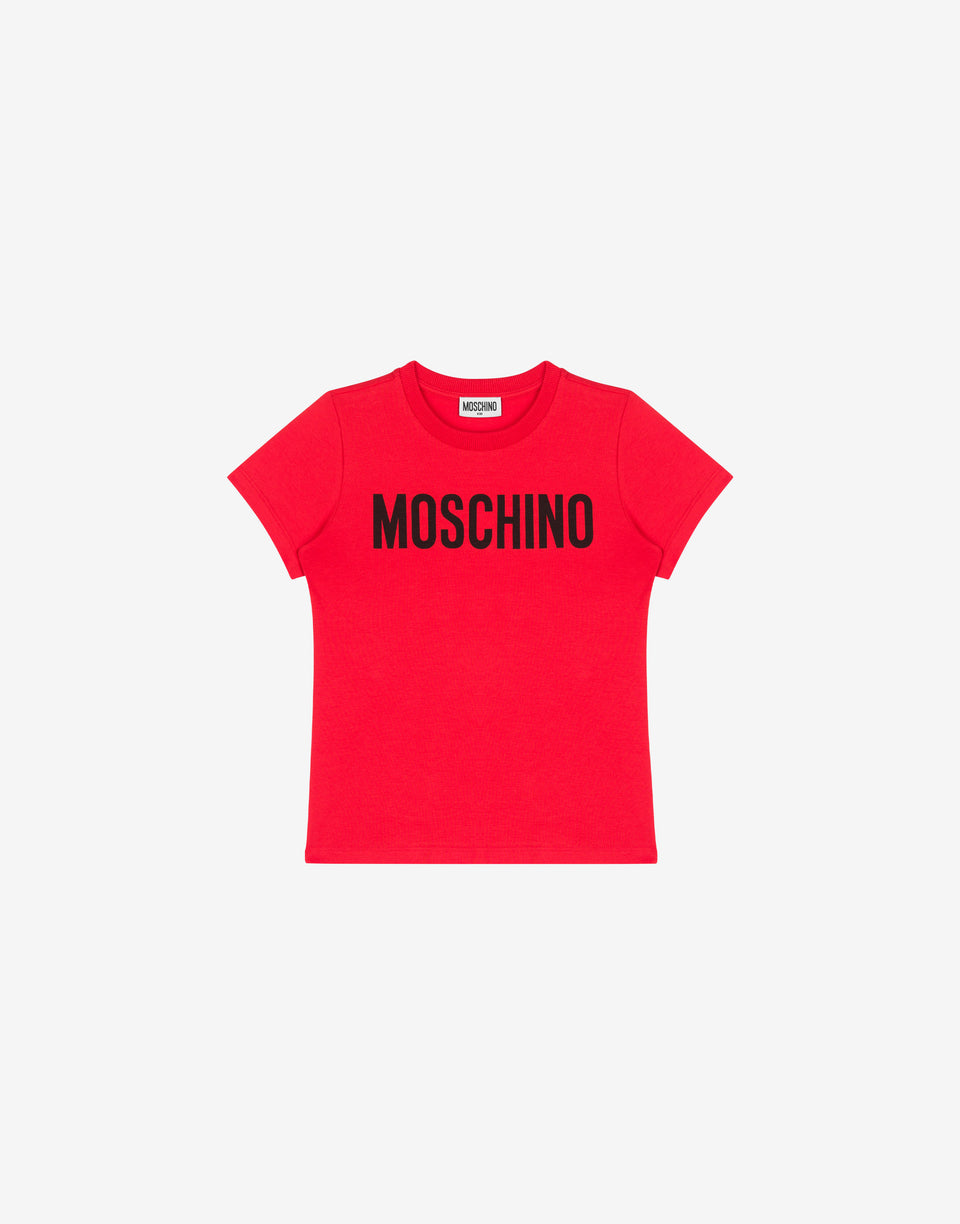徽标印花平纹针织 T 恤 红色 Moschino 0