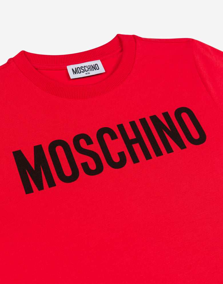 徽标印花平纹针织 T 恤 红色 Moschino 2