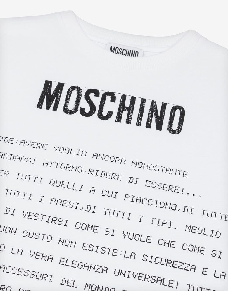 Maxi jersey T-shirt Message Print White Moschino 2