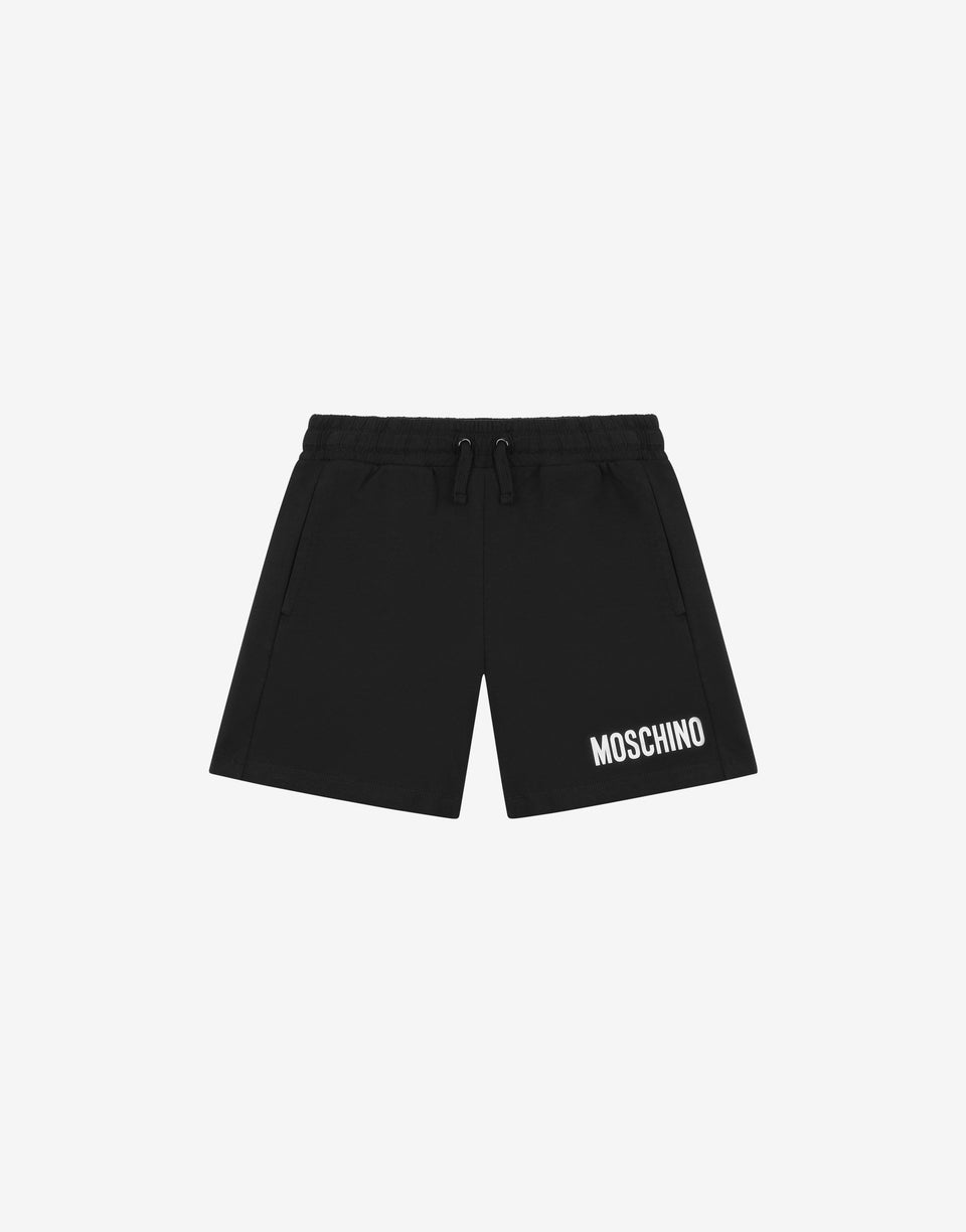 徽标印花平纹针织短裤 黑色 Moschino 0