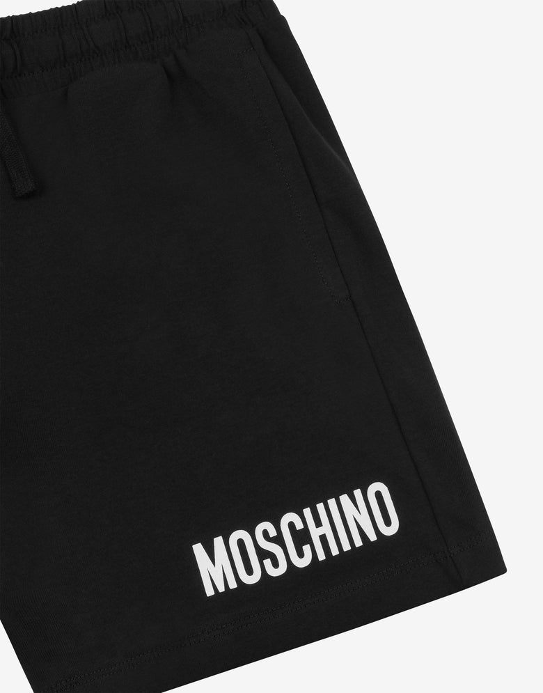 徽标印花平纹针织短裤 黑色 Moschino 2