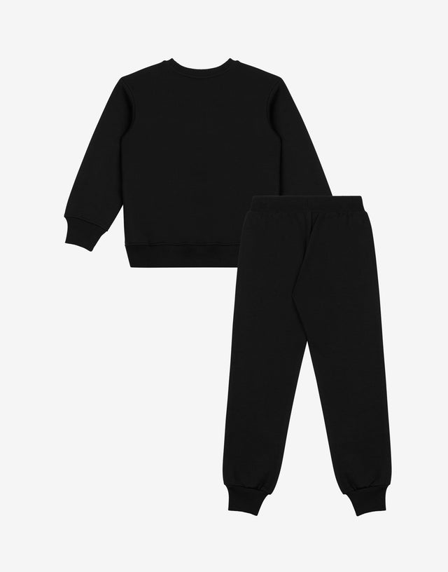 Printed cotton fleece sweatpants suit Black Moschino 1