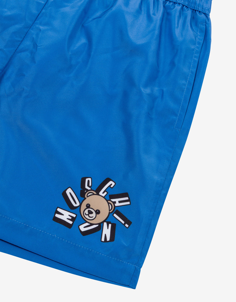 Moschino Teddy Bear nylon swim trunks Blue Moschino 2