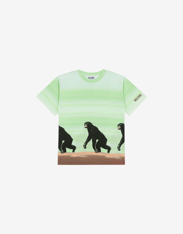 黑猩猩针织 maxi T 恤 浅绿色 Moschino 0