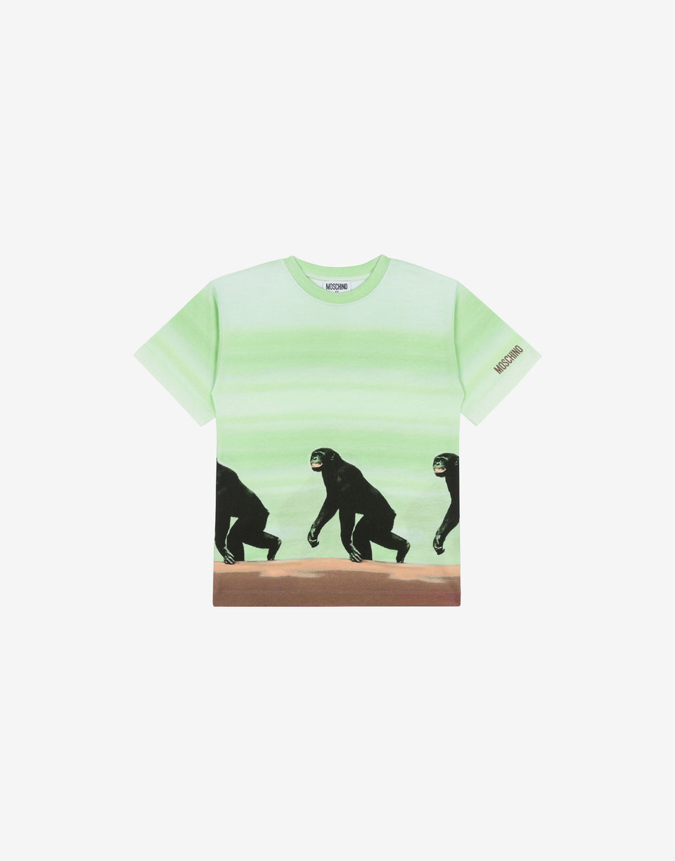 Maxi jersey T-shirt Chimpanzee Light green Moschino 0