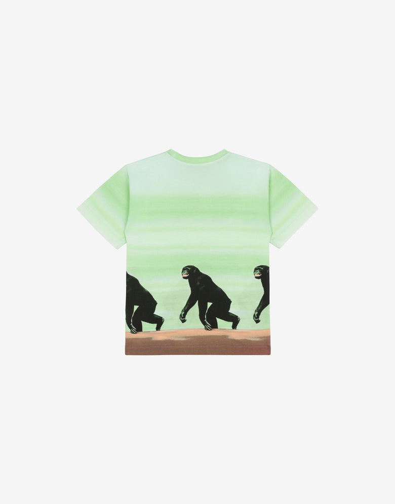 Maxi jersey T-shirt Chimpanzee Light green Moschino 1