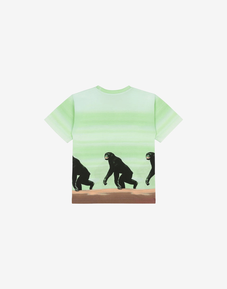 Maxi jersey T-shirt Chimpanzee Light green Moschino 1