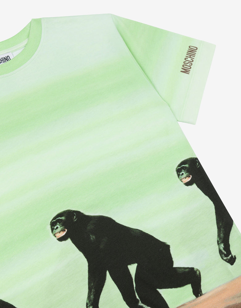 Maxi jersey T-shirt Chimpanzee Light green Moschino 2