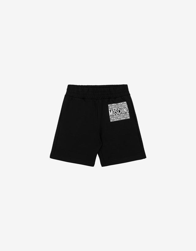 Pantalón corto de felpa con logotipo estampado Negro Moschino 0
