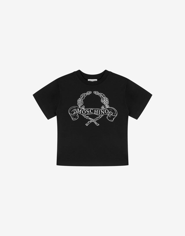 月桂冠纯棉针织 T 恤 黑色 Moschino 0