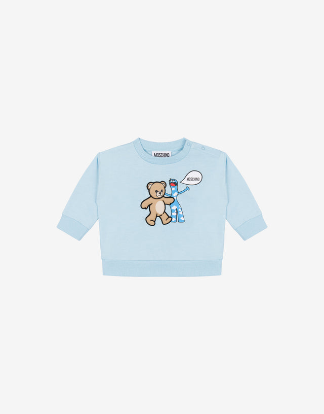 Moschino 泰迪熊纯棉运动衫 天蓝色 Moschino 0