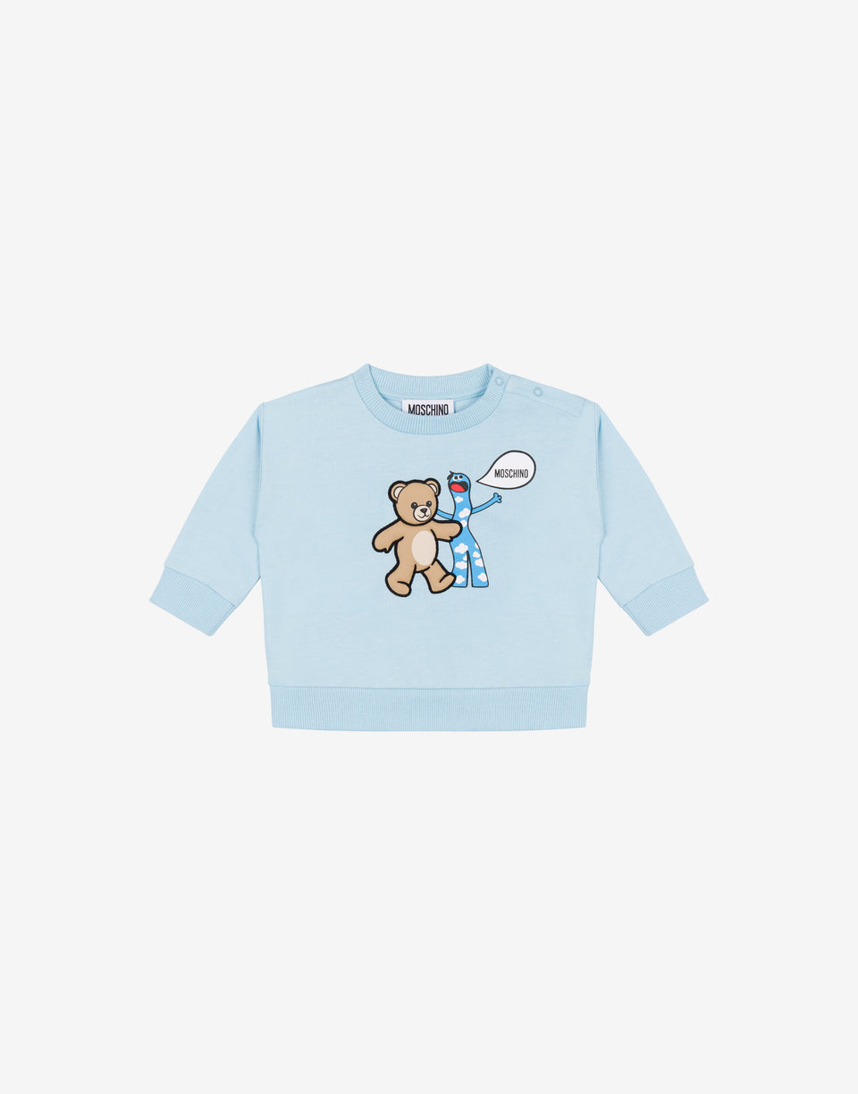 Moschino 泰迪熊纯棉运动衫 天蓝色 Moschino 0