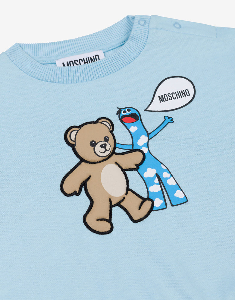 Moschino 泰迪熊纯棉运动衫 天蓝色 Moschino 2