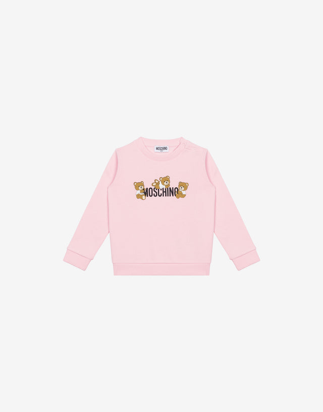 Cotton sweatshirt Teddy Bear Confetti pink Moschino 0