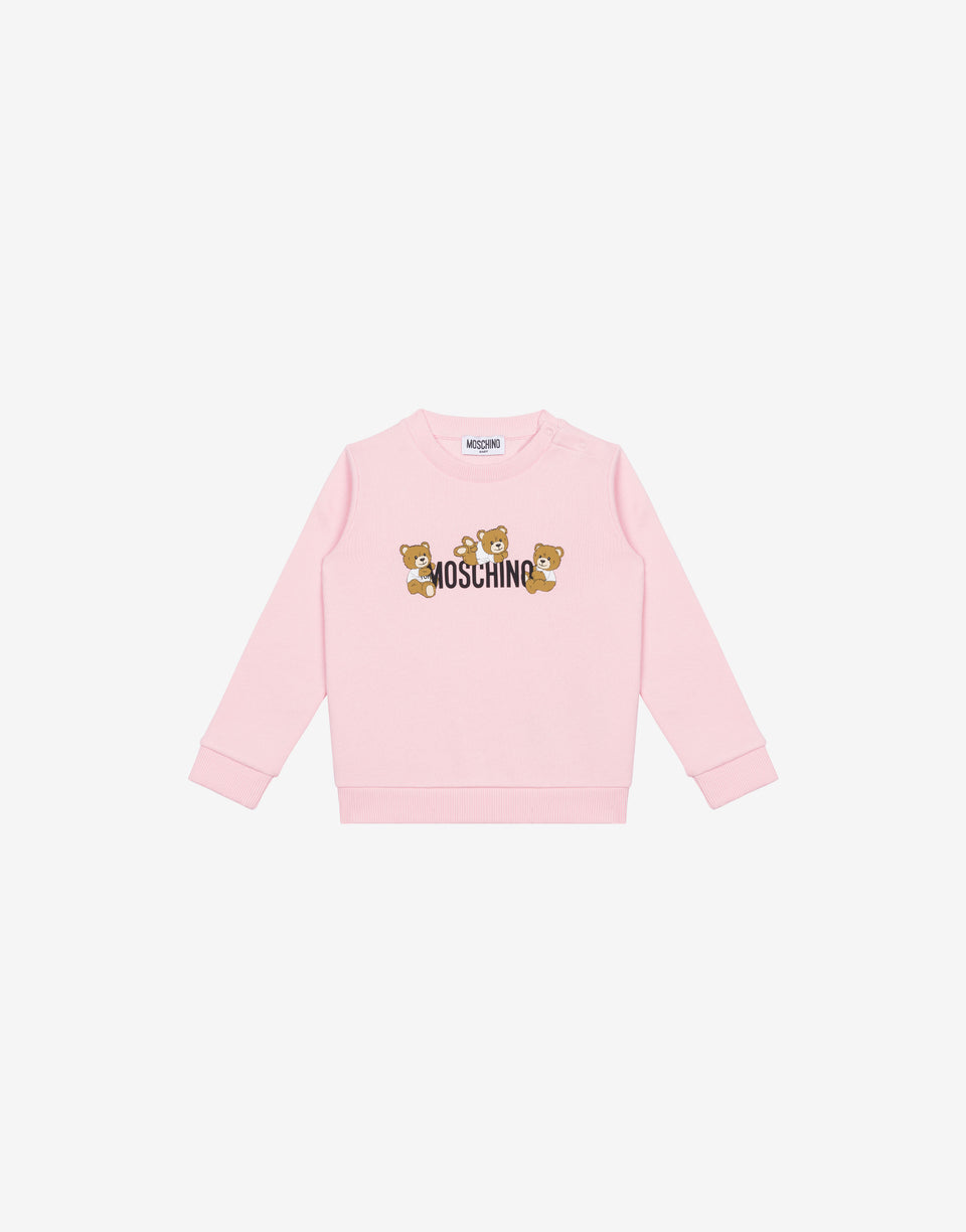 Sudadera de algodón Teddy Bear Rosa pastel Moschino 0