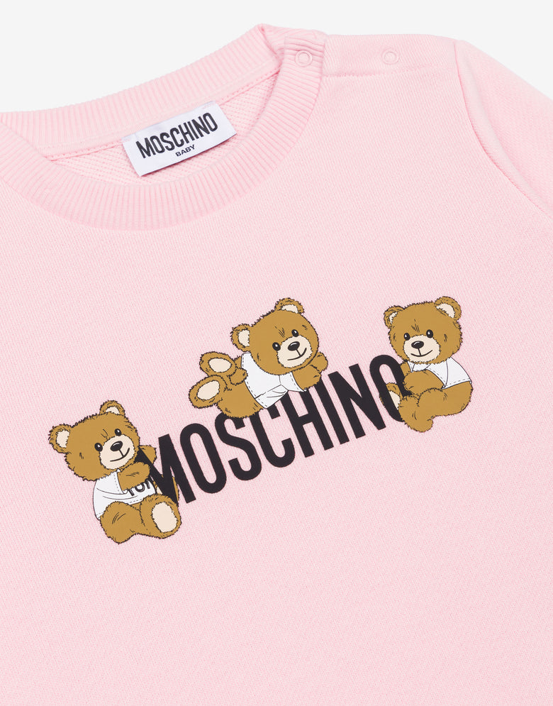 Sudadera de algodón Teddy Bear Rosa pastel Moschino 2