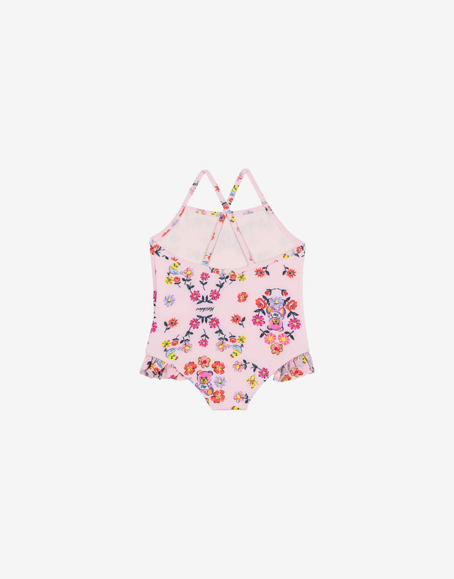 One-piece swimsuit Allover Flowers Confetti pink Moschino 0