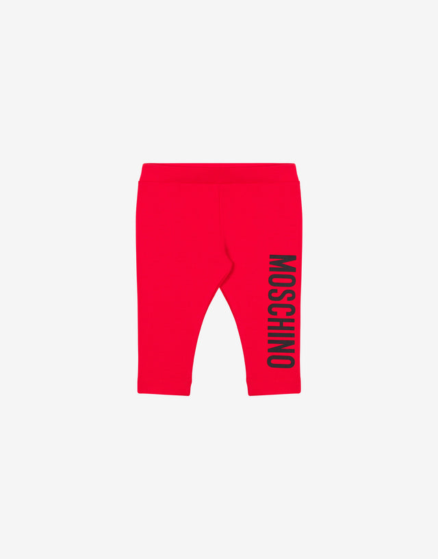 Logo Print jersey leggings Red Moschino 0