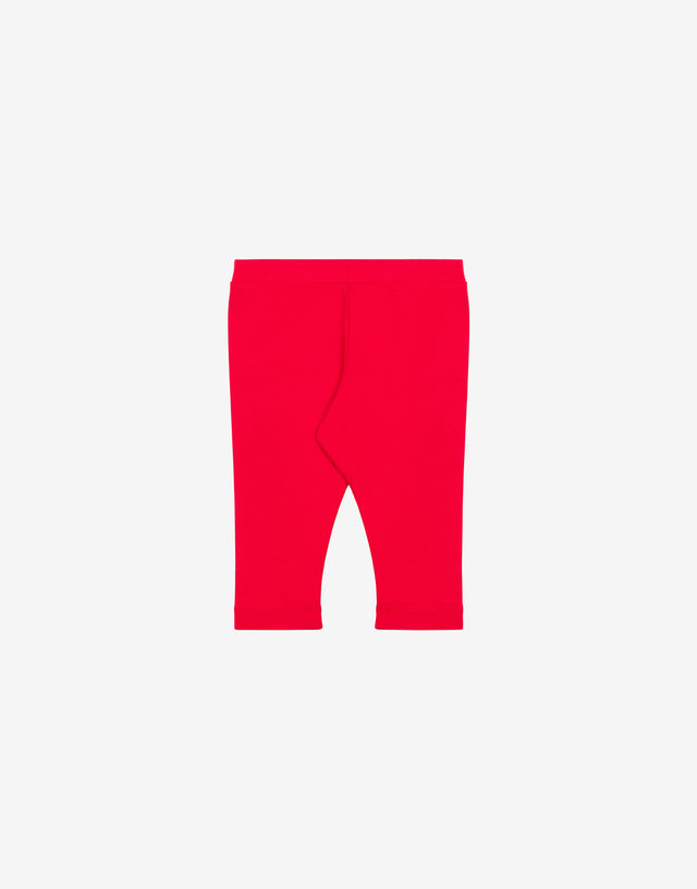 Logo Print jersey leggings Red Moschino 1