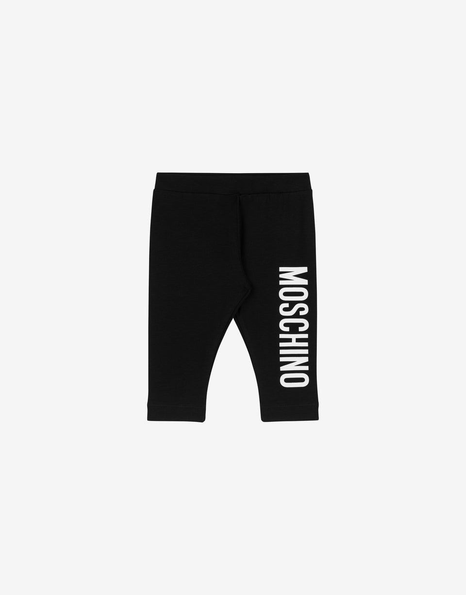 Logo Print jersey leggings Black Moschino 0