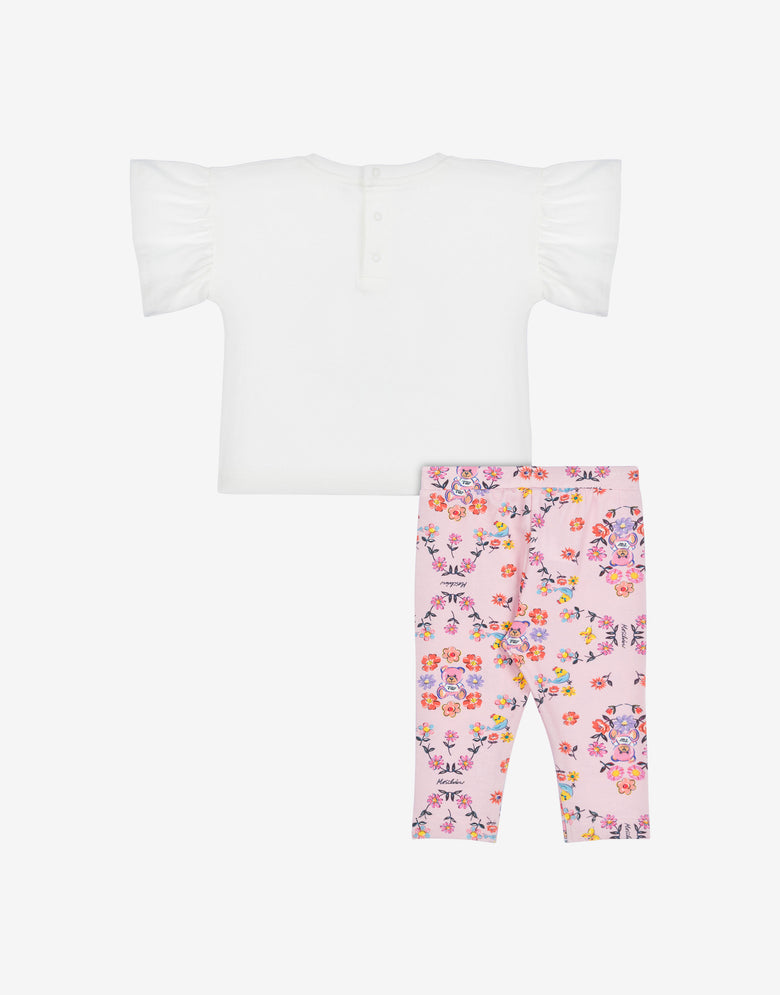 T-shirt and leggings set Teddy Bear White Moschino 1