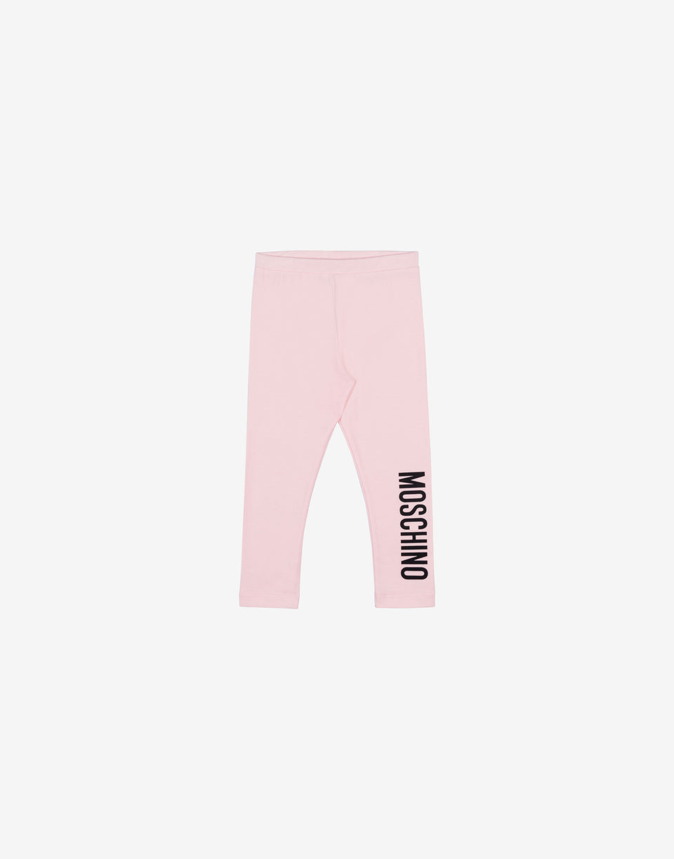 Leggings de punto con logotipo Rosa claro Moschino 0