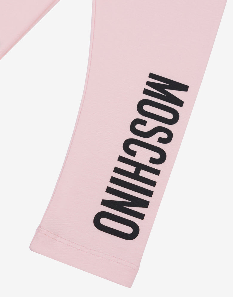 Leggings de punto con logotipo Rosa claro Moschino 2