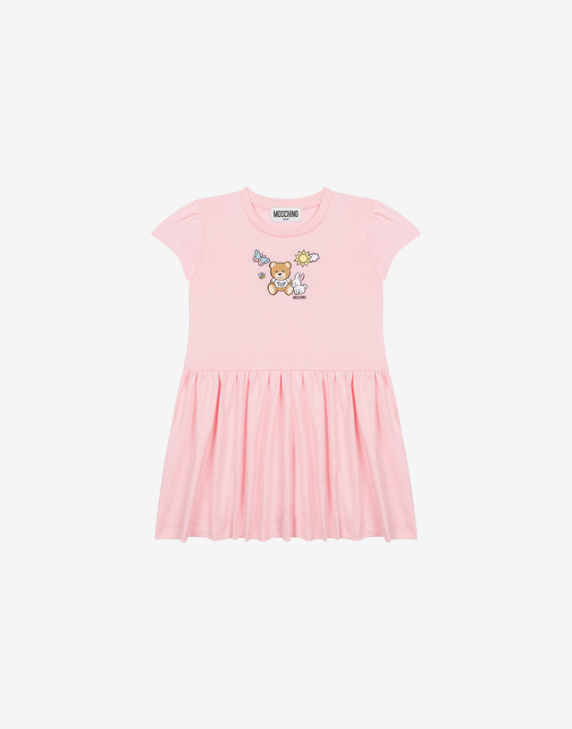Jersey dress Teddy Bear Confetti pink Moschino 0