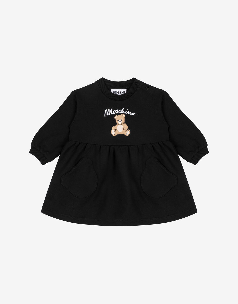 Moschino Teddy Bear printed cotton fleece dress Black Moschino 0