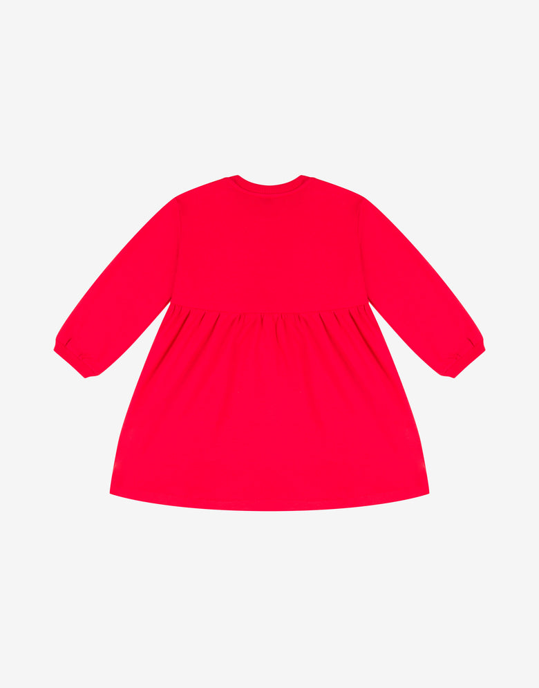 Moschino Vestido de felpa de algodón estampado Teddy Bear Rojo Moschino 1