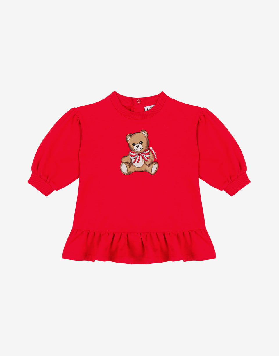 Moschino Vestido de felpa de algodón Teddy Bear Rojo Moschino 0