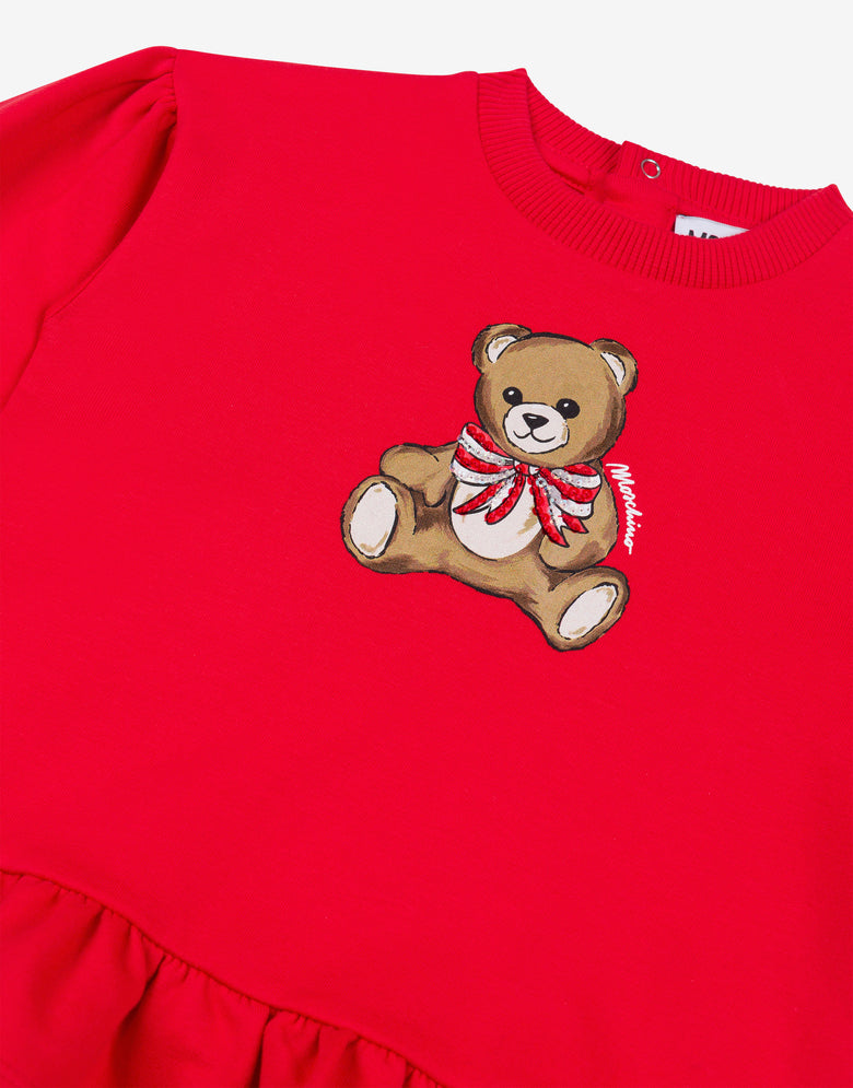 Moschino Vestido de felpa de algodón Teddy Bear Rojo Moschino 2