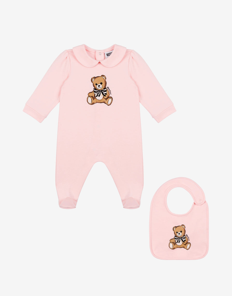 Conjunto de peluche y babero Moschino Teddy Bear Rosa pastel Moschino 0