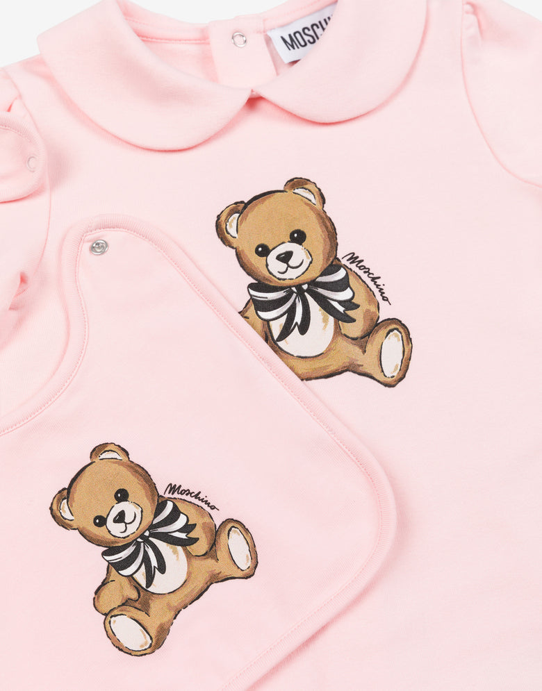 Conjunto de peluche y babero Moschino Teddy Bear Rosa pastel Moschino 2