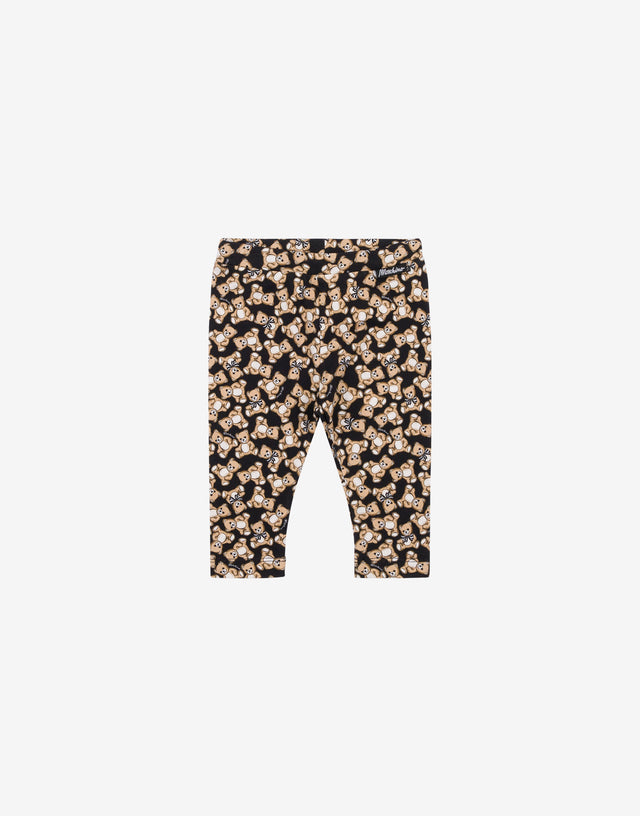 Printed cotton jersey leggings Black Moschino 0