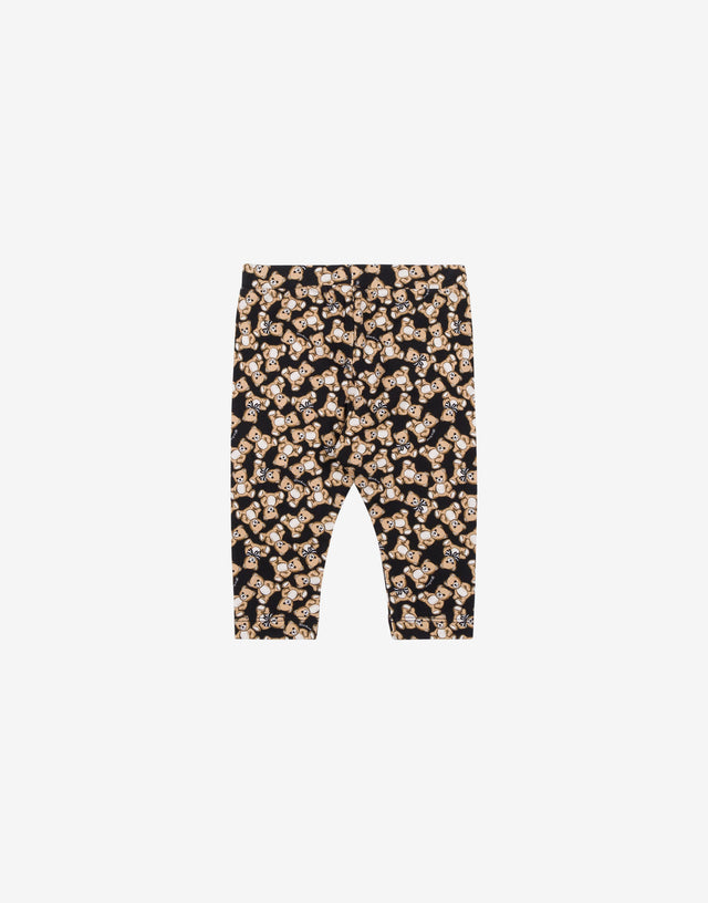 Printed cotton jersey leggings Black Moschino 1