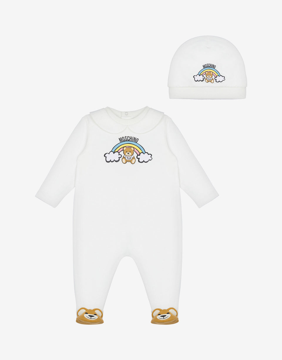 Conjunto de peluche y gorro Teddy Bear Blanco Moschino 0