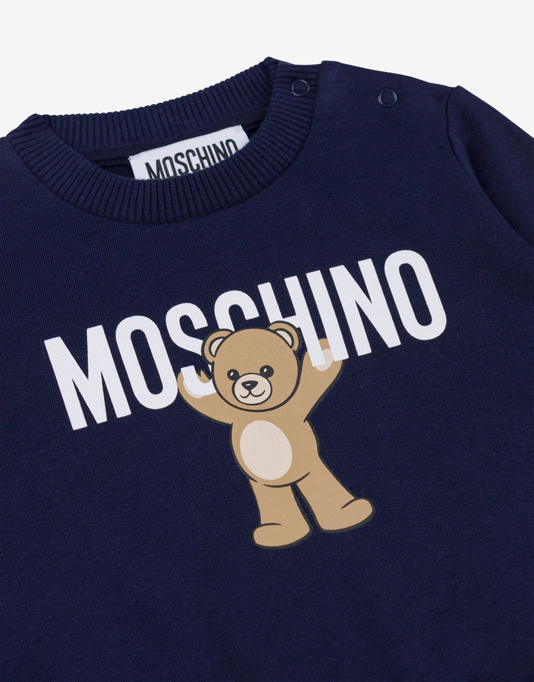 Moschino 泰迪熊印花纯棉运动衫 蓝海军 Moschino 2