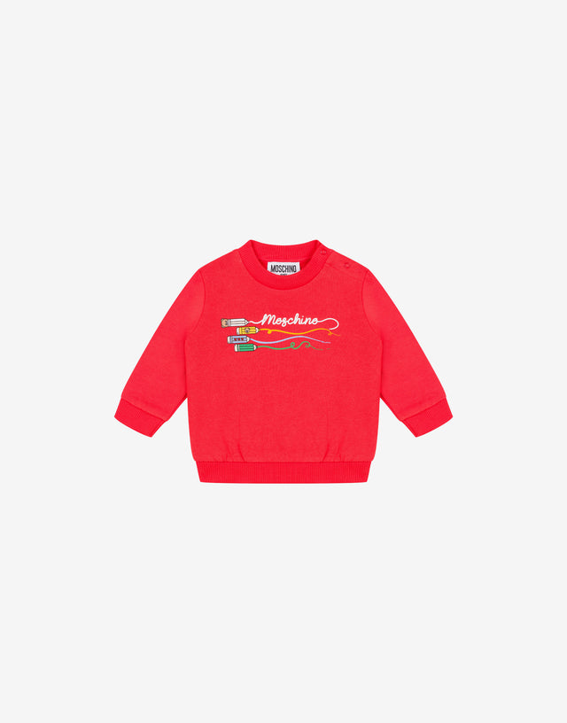 印花棉质运动衫 红色 Moschino 0